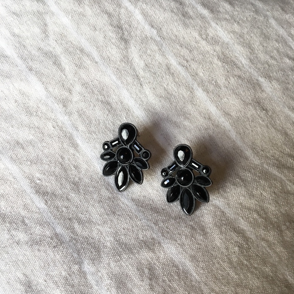 J. Crew black jewel earrings